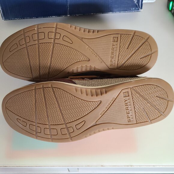Sperry Top Sider Women's Boat Shoes Size 9 Leather Brown Tan Leopard Print - Picture 10 of 11